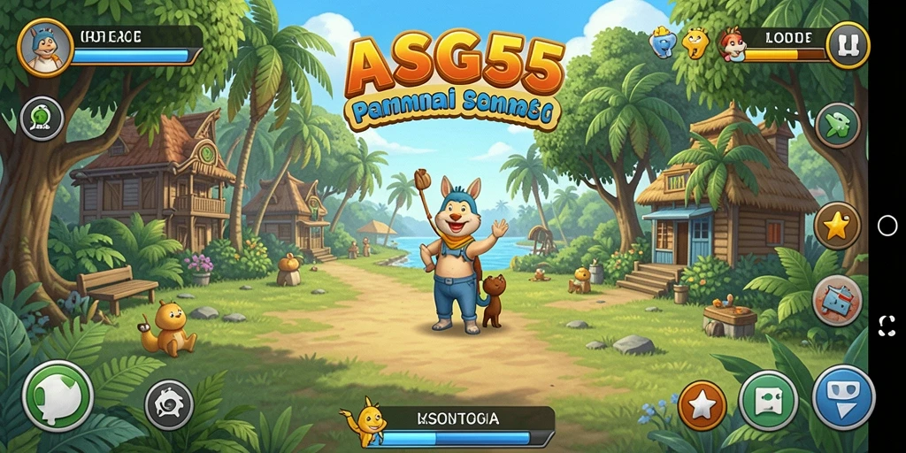 Tangkapan layar utama ASG55 menampilkan gameplay santai yang menarik.