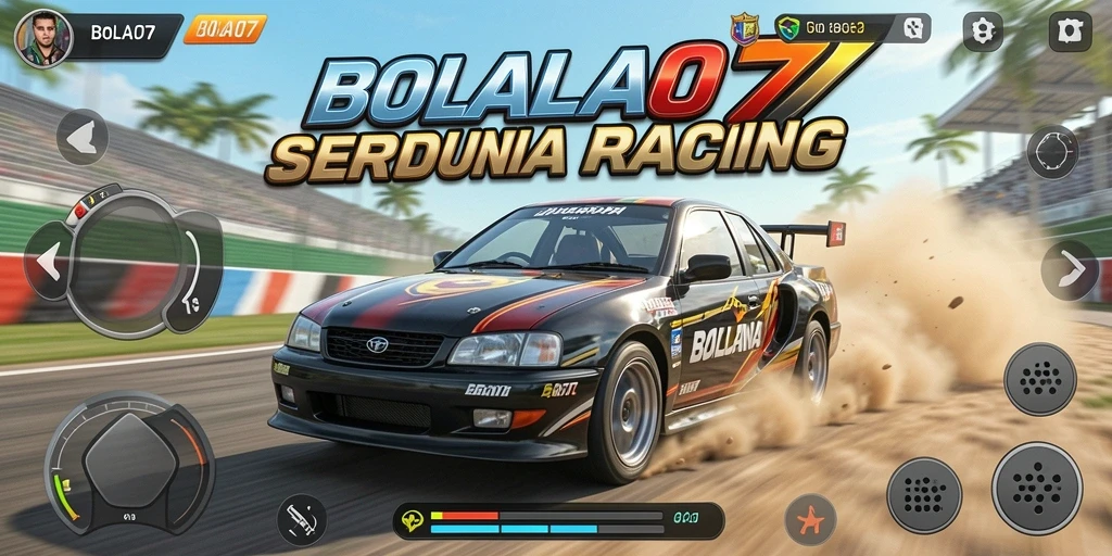Gameplay mendebarkan BOLA07 saat balapan di lintasan yang menantang.