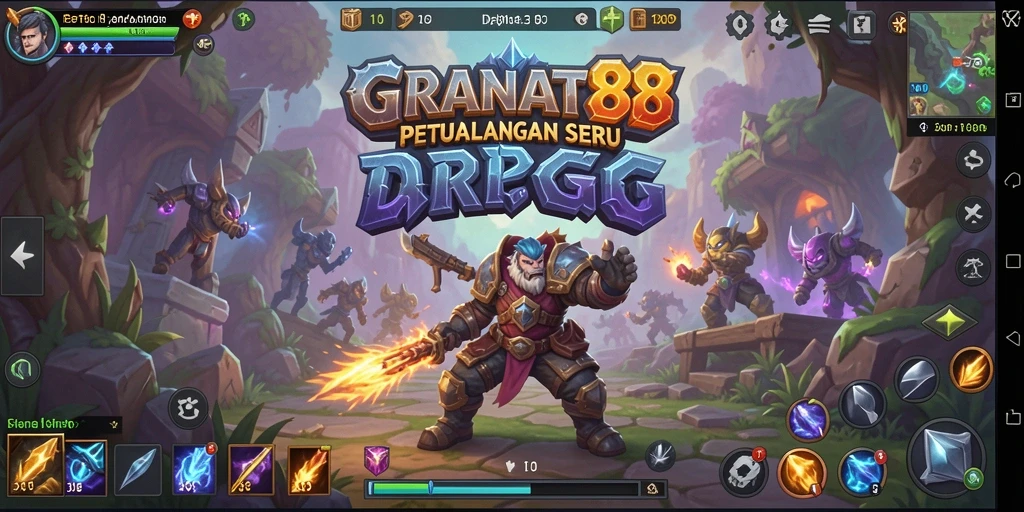Tangkapan layar menunjukkan aksi pertempuran dinamis di GRANAT88.