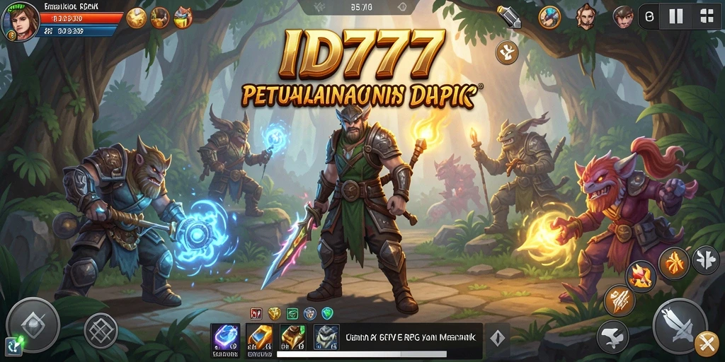 Tampilan utama gameplay ID777 menampilkan pertempuran seru dalam dunia fantasi.