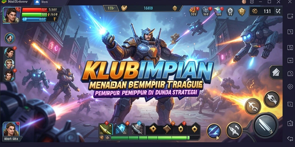 Screenshot gameplay KLUBIMPIAN yang menampilkan aksi pertempuran yang epik.