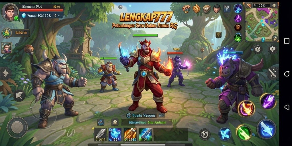 Tangkapan layar menunjukkan aksi mendebarkan dalam permainan RPG LENGKAP777.