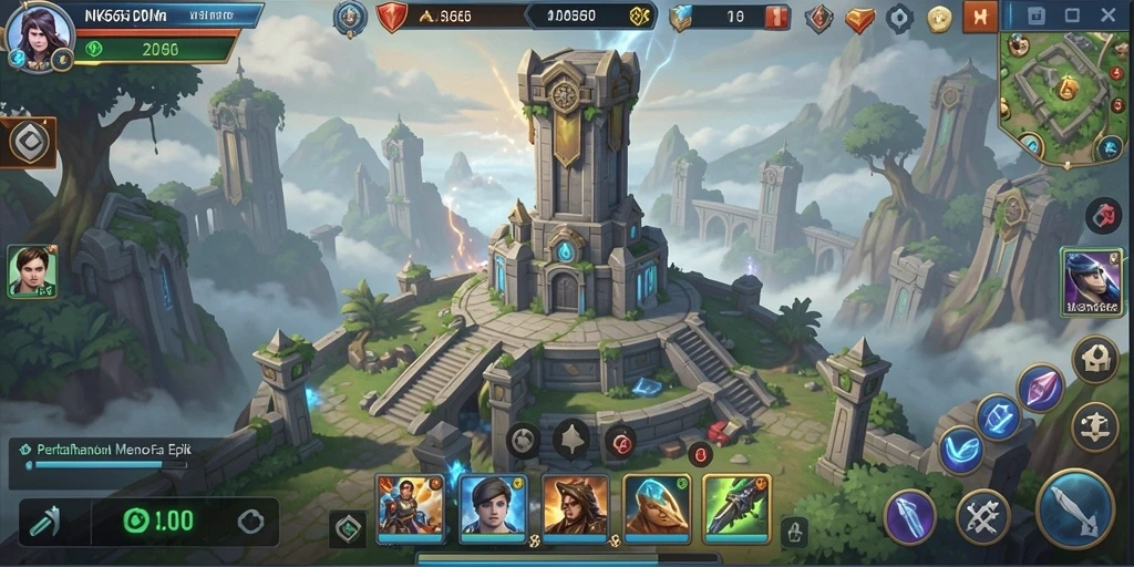 Screenshot NK666 menunjukkan aksi pertahanan menara yang mendebarkan.