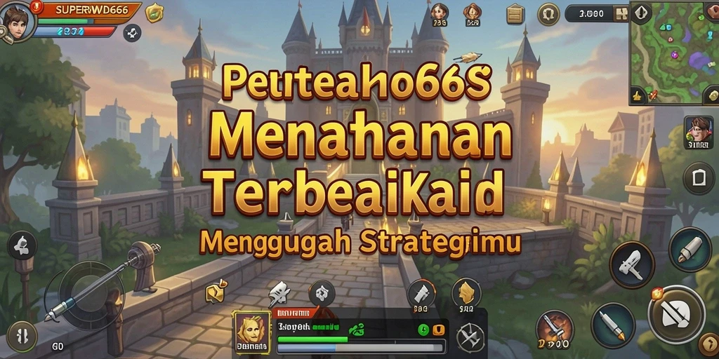 Screenshot gameplay SUPERWD666 menampilkan menara yang strategis dan gelombang musuh.